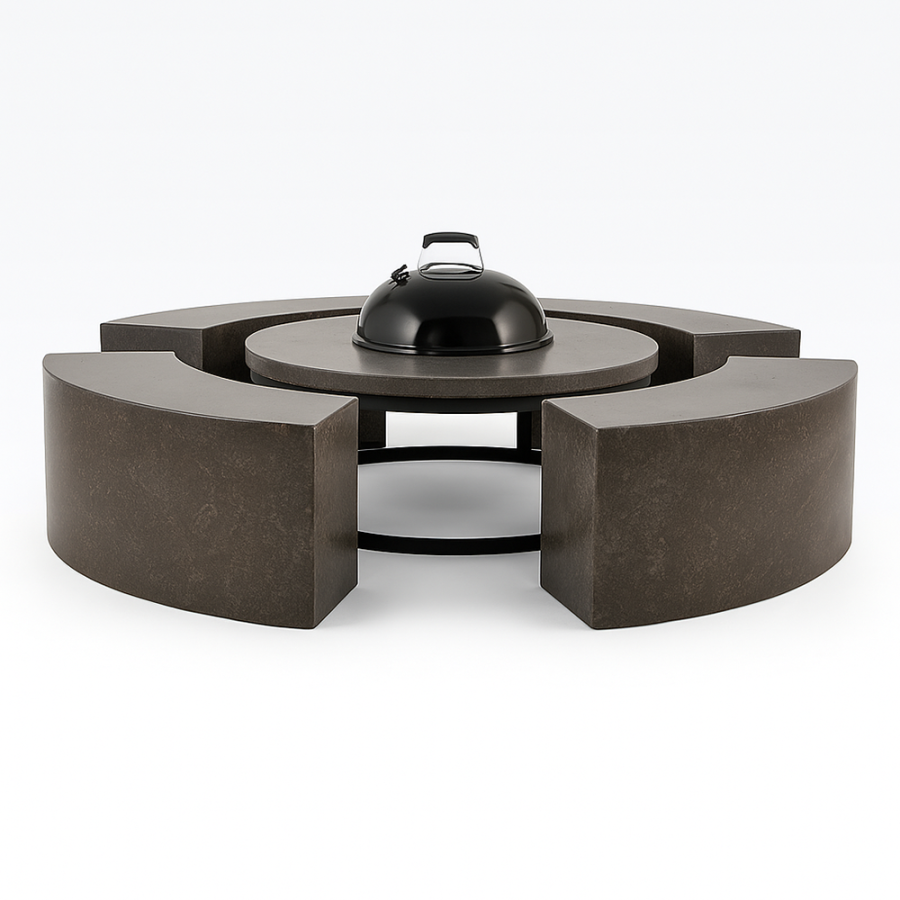 Fire Pit Set with Benches